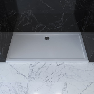 Receveur de douche a poser extra-plat en acrylique blanc rectangle - 140x90cm - bac de douche whiteness ii 140-90 Aurlane - FAC371