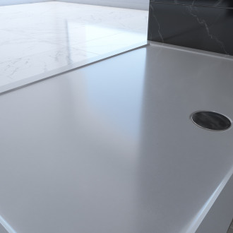 Receveur de douche a poser extra-plat en acrylique blanc rectangle - 100x80cm - bac de douche whiteness ii 100 Aurlane - FAC375