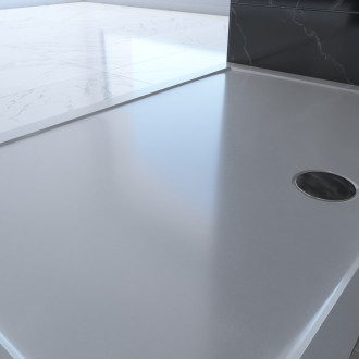Receveur de douche à poser extra-plat en acrylique blanc rectangle 120x80 - WHITENESS 120 Aurlane - FAC376