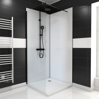 Pack panneaux muraux blanc en aluminium avec profilé d'angle et de finition noir mat - 90 x 90cm - wall'it blanc 90x90 Aurlane - FAC402