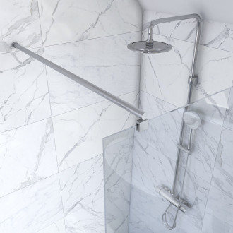 Pack paroi de douche à l'italienne - 90x200cm verre transparent 6mm - freedom 2 thin transparent 90 + barre de fixation recoupable - freedom 2 cuttable Aurlane - FAC433