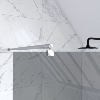 Pack paroi de douche à l'italienne 80x200cm fumée profile chrome freedom 2 dark 80 + barre de fixation murale chrome freedom 2 telescopic Aurlane - FAC455