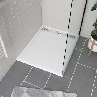 Receveur avec évacuation linéaire en acrylique blanc - 80x100x4cm - whitness ii 100 Aurlane - FAC485