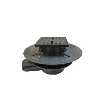 Bonde à sortie horizontale pour receveur à carreler rainy et high rainy - grille inox noir Aurlane - FAC638