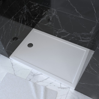 Receveur de douche a poser extra-plat en acrylique blanc rectangle - 120x80 whiteness ii 120 Aurlane - FAC683