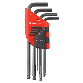 Jeu de 9 clés mâles longues tête sphérique FACOM - 83SH.JPAAPF