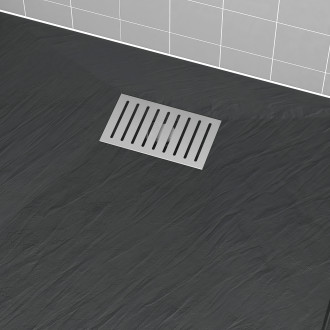 Grille rainurée en inox pour receveur - 20.15x12.3x0.55cm - rock 2 grid line Aurlane - FAC728