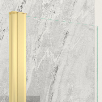 Volet pivotant de 40 cm en verre trempé 6 mm finition or brossé pour paroi de douche freedom 2 gold Aurlane - FAC919