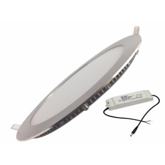 Downlight dalle led extra plate ronde alu 12w - couleur eclairage : blanc froid 6000k - 8000k