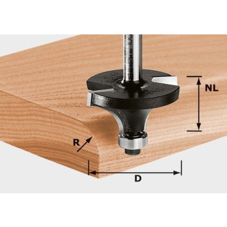 Fraise à moulurer HW avec queue de 8mm FESTOOL HW S8 D42,7/R15 KL - 491017