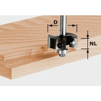 Fraise à feuillurer à plaquettes réversibles HW, queue de 8 mm FESTOOL HW S8 D38/12 - 491085