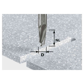 Fraise à rainurer hélicoïdale avec queue de 12 mm festool hw d12/27 ss s12 - 492654
