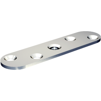 Platine fixation sur chant M10 MANTION - Trou taraudé - 25x100 mm - 0036