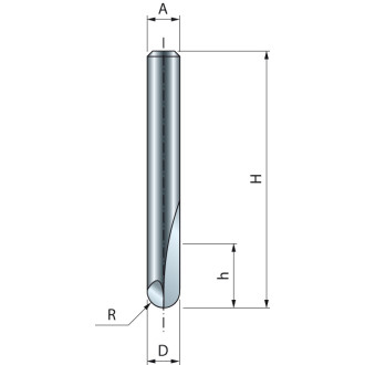 Mèche à bout arrondi FREUD - Ø6 H12,7/50,8 Q8 Z2 - F03FR01588 -18-10408P
