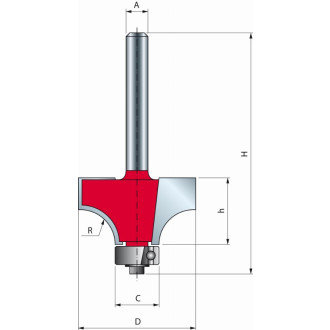 Mèche pour arrondi convexe FREUD - Ø28,6 H12,7/55,2 Q8 Z2 - F03FR01778 -34-11208P