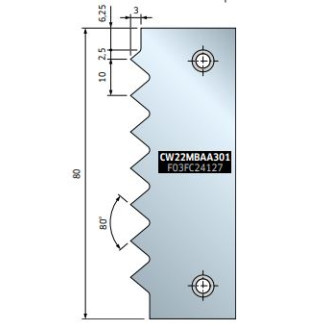 Plaquette 80x29x3 - F03FC24127 -CW22MBAA301
