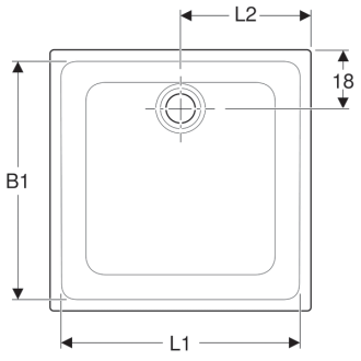 Receveur céramique GEBERIT Renova - 80 x 80 extra-plat à poser/encastrer - 00721800000AG3