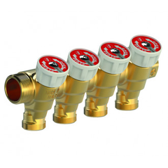 Collecteur MF 3/4 avec robinet d arrêt EC/EF 1/2 portée plate - 8 départs
