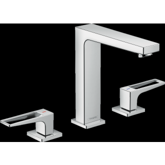 Mélangeur de lavabo HANSGROHE Metropol , 3 trous poignée étrier, bonde Push-Open chromé - 74515000