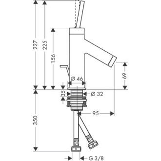 Mitigeur de lavabo HANSGROHE AXOR Starck pour lave-mains avec tirette et vidage noir chromé poli - 10116330