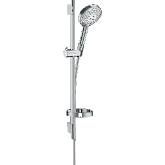 Ensemble de douche HANSGROHE Raindance Select S  120 3jet PowderRain avec barre Unica'S puro 65 cm et porte-savon chromé - 27654000