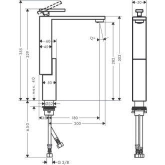 Mitigeur de lavabo HANSGROHE AXOR Edge , bonde push-open aspect doré poli - 46030990