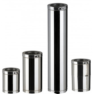 Elément droit Therminox TI pour l intérieur et l extérieur des bâtiments - Diamètre 150 - Lg 25 cm