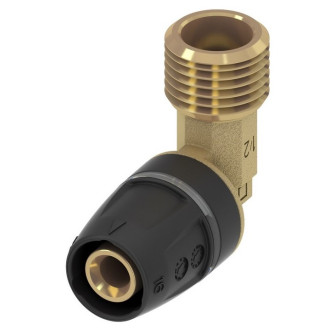 Coude 90° mâle tecelogo-push laiton - d : 20x15/21 Coude 90° mâle tecelogo-push laiton - d : 20x15/21