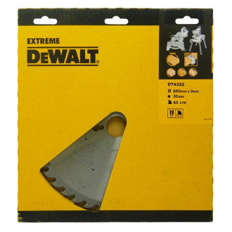 Lame scie stationnaire DT4322 Ø250 DEWALT pour tous usages - alésage 30 - 40 dents positif - DT4322 Lame scie stationnaire DT4322 Ø250 DEWALT pour tous usages - alésage 30 - 40 dents positif - DT4322