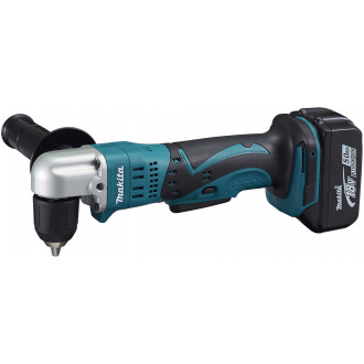 Perceuse visseuse d'angle 18 v li-ion 5 ah ø 10 mm auto-serrant makita - 2 batteries, chargeur, coffret - dda351rtj
