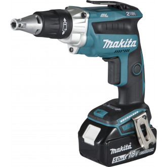 Visseuse plaque de plâtre 18 v li-ion 5 ah  makita - 2 batteries, chargeur, coffret - dfs250rtj