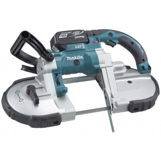 Scie à ruban 18 v li-ion 4 ah  makita - 2 batteries, chargeur, coffret - dpb180rme