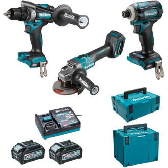Ensemble de 3 machines 40 v max li-ion 4 ah xgt (df001g + ga005g + td001g) makita - dk0125g301