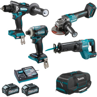 Ensemble de 4 machines 40 v max li-ion 4 ah xgt (df001g + ga005g + td001g + jr001g) makita - dk0126g401