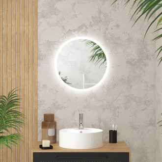 Miroir led ip24 réversible - 50x50cm go round led 50 Aurlane - MIR042
