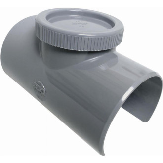 Selle de branchement NICOLL 90° - Avec bouchon de visite - Ø 100/90 mm - SLV109