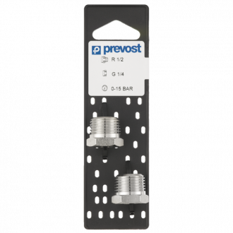 Réduction filetées prevost mâle conique (r 3/8)/ femelle cylindrique (g 1/4) - la paire - a4 3814p2