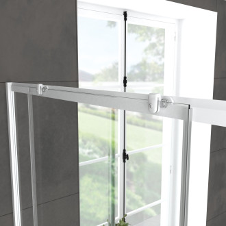 Pack porte de douche coulissante blanc 140x190cm + receveur 80x140 - whity slide Aurlane - PACF040