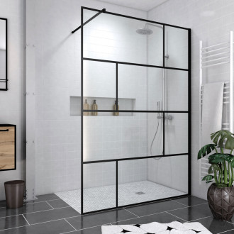 Pack paroi de douche 140x195 cm + receveur de douche a carreler 90x140 recoupable Aurlane - PACF104