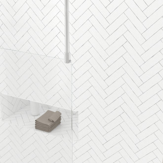Paroi de douche 90x200cm miroir - profilé + barre plafond finition chrome - freedom 2 mirror Aurlane - PACF378