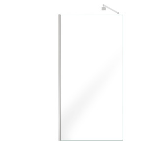 Pack paroi de douche 100x200cm verre transparent - barre de fixation extensible - Couleur de profil au choix