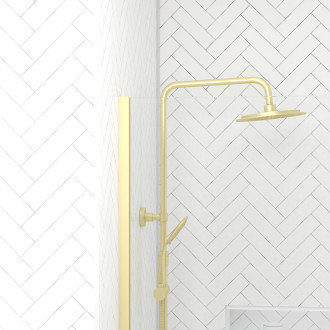 Pack paroi 120x200 + bras + receveur linéaire acrylique 80x120 + colonne thermostatique - or brossé Aurlane - PACF447 Pack paroi 120x200 + bras + receveur linéaire acrylique 80x120 + colonne thermostatique - or brossé Aurlane - PACF447