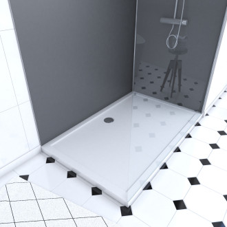 Pack 2 panneaux muraux + receveur + paroi en verre trempé + barre de fixation Aurlane - PACP030