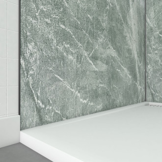 Pack panneaux muraux + profilé d'angle noir mat + 2 profilés de finition noir mat- 120x90x210 - ice green 120 Aurlane - PACP260
