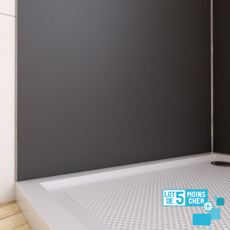 Lot de 5 panneaux muraux pour salle de bains en aluminium gris - 90x210cm - wall'it Aurlane - PACP285