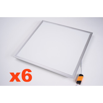 Panneau led 60w 60x60cm blanc pack de 6 - couleur eclairage au choix