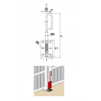 Verrou baïonnette ø16 l.3000 torbel zingué hq - 9516302