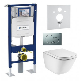 Pack bâti-support autoportant duofix+pl/chr+cuvette ss bride caréné+abattant