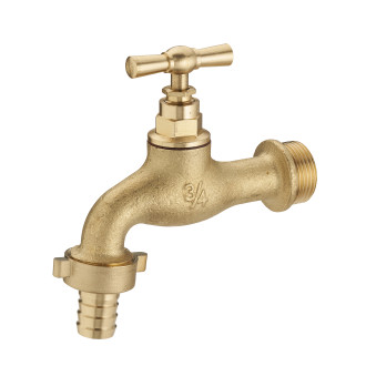 Robinet de jardin à clapet + raccord au nez M1/2' (15x21) sortie M3/4' (20x27) / NOYON & THIEBAULT - Ø 15 mm - 1151-152015L1