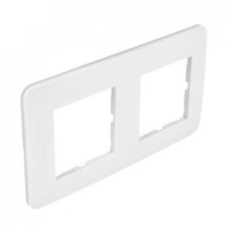 Plaque Double blanc brillant pour 2 Postes de la série CASUAL Debflex